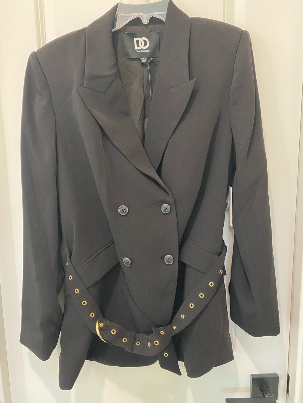 NWT Dee Ocleppo Everly Dual-Button Blazer with Grommet Belt size Large